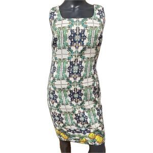 The Limited Floral Lemon Sheath Dress Textured Size 2